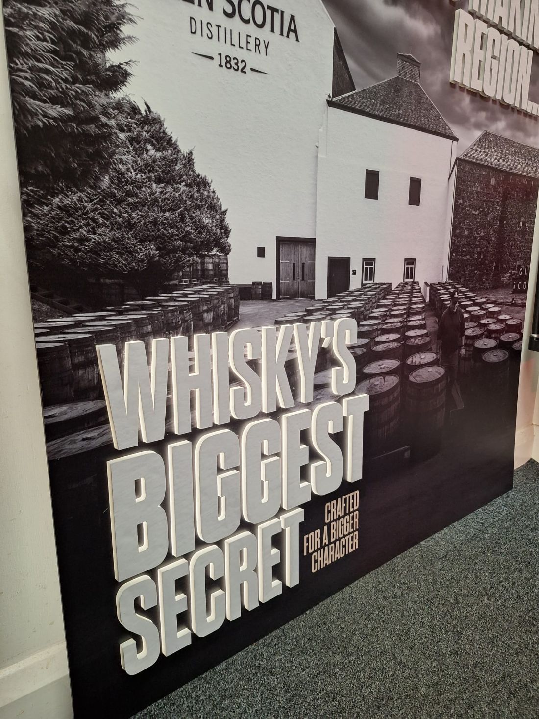 Glen Scotia display panel with raised lettering